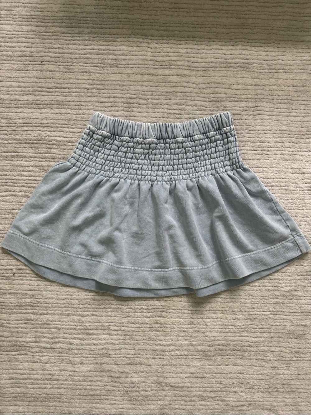 aerie Light Blue Smocked Mini Skirt